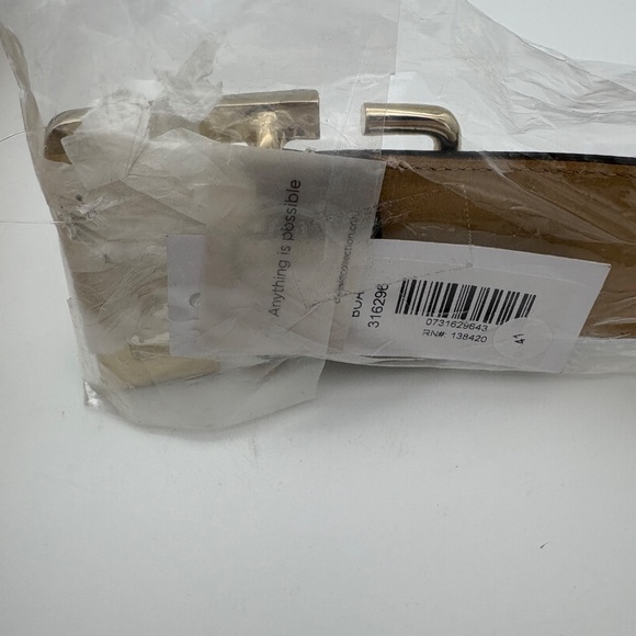 NWT Carlisle Genuine Leather Black/White Snake Print Belt with Pink Accent - Picture 4 of 7